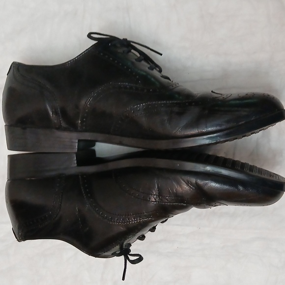 Stacy Adams Leather Wingtip Shoes, Black, 9.5M - Picture 4 of 10